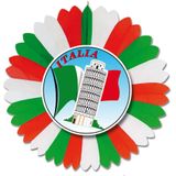 Set van 3x stuks feestversieringen - Decoratie waaier thema vlag Italie van 60 cm van papier