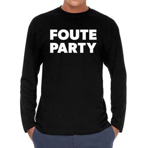 Foute party Long sleeve t-shirt zwart heren - zwart Foute party shirt met lange mouwen