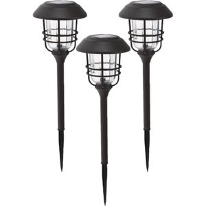 Set van 6x stuks solar tuinlampen/prikspots op zonne-energie 59 cm - Prikspots tuinverlichting