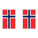 Bellatio Decorations - Vlaggen versiering set - Noorwegen - Vlag 90 x 150 cm en vlaggenlijn 9 meter
