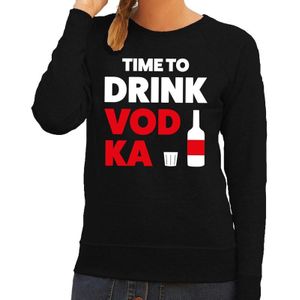 Time to Drink Vodka tekst sweater zwart dames - dames trui Time to Drink Vodka