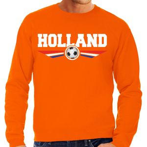 Holland landen / voetbal sweater met wapen in de kleuren van de Nederlandse vlag - oranje - heren - Holland landen trui / kleding - EK / WK / voetbal sweater