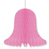 8x Roze decoratie klokken/kerstklokken lampionnen 20 cm - feestversiering/kerstversiering