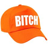 Verkleed Bitch pet / baseball cap oranje voor dames en heren - verkleedhoofddeksel / carnaval
