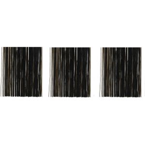 8x zakjes lametta engelenhaar zwart 50 x 40 cm - Tinsel/folie slierten - Kerstversiering