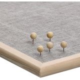Zeller prikbord - textiel - lichtgrijs - 30 x 40 cm - incl. punaises