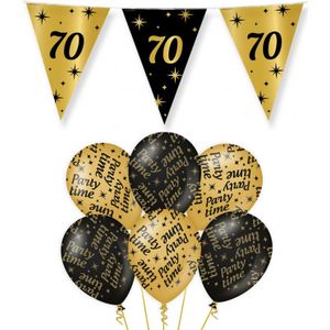 Paperdreams - Verjaardag 70 jaar feest pakket zwart/goud party-time