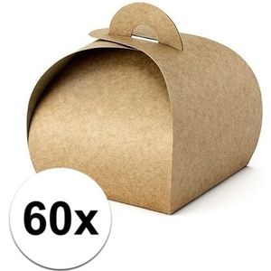 60x kraft cadeaudoosjes - huwelijkbedankjes