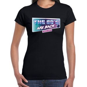 Eighties The 80s are back t-shirt zwart voor dames - disco thema outfit / feest shirt kleding