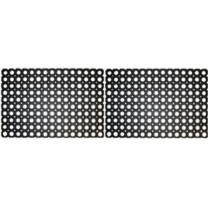 2x Rubberen deurmat - 60 x 40 cm - buitenmat - Deurmatten/buitenmatten