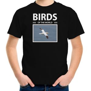 Dieren foto t-shirt Jan van gent vogel - zwart - kinderen - birds of the world - cadeau shirt vogels liefhebber - kinderkleding / kleding
