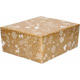 3x Rollen Kerst inpakpapier/cadeaupapier goud/zilver 2,5 x 0,7 cm - Luxe papier kwaliteit kerstpapier - Kerstmis