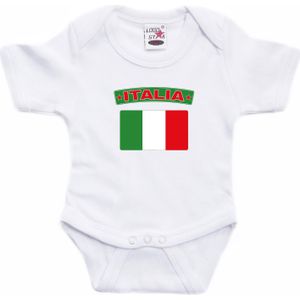 Italia baby rompertje met vlag wit jongens en meisjes - Kraamcadeau - Babykleding - Italie landen romper