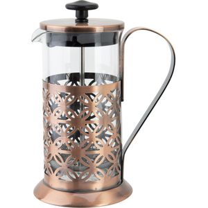 French press koffie/thee maker/cafetiere koperkleurig 350 ml - Cafetiere - Koffiemaker - French press