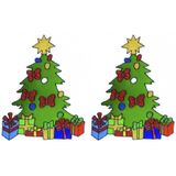 3x stuks kerst raamstickers kerstboom plaatjes 30 cm - Raamdecoratie kerst - Kinder kerststickers