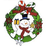 Kerst raamstickers sneeuwpop plaatjes 30 cm - Raamdecoratie kerst - Kinder kerststickers