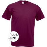 Set van 3x stuks grote maten basic bordeaux rode t-shirt voor heren - voordelige katoenen shirts - Regular fit, maat: 3XL (46/58)