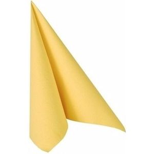 40x Luxe gele kleuren thema servetten 33 x 33 cm - Papieren wegwerp servetjes - Luxe gele versieringen/decoraties