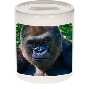 Dieren stoere gorilla foto spaarpot 9 cm jongens en meisjes - Cadeau spaarpotten stoere gorilla gorilla apen liefhebber