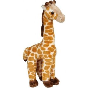 Pluche gevlekte giraffe knuffel 23 cm - Giraffen safaridieren knuffels - Speelgoed knuffeldieren/knuffelbeest voor kinderen