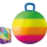 Summer Play Skippybal - 2x - regenboog - 50 cm - buitenspeelgoed voor kinderen