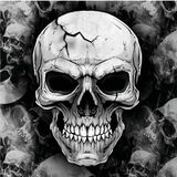 Fiestas Guirca Halloween/horror schedel/doodshoofd servetten - 36x - zwart - 33 cm - Tafeldecoratie