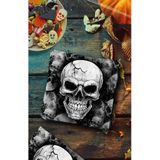 Fiestas Guirca Halloween/horror schedel/doodshoofd servetten - 36x - zwart - 33 cm - Tafeldecoratie