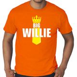 Grote maten Koningsdag t-shirt Willie met kroontje oranje - heren - Kingsday outfit / kleding / plus size shirt