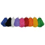 Cheerballs/pompoms - 1x - blauw - met franjes en ring handgreep - 28 cm