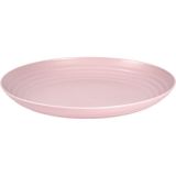 Set van 10x stuks rond kunststof borden oud roze 25 cm - Herbruikbaar - Dinerbord - Barbecuebord - Campingbord