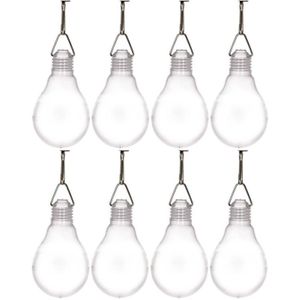 8x Buiten verlichting solar lampenbolletjes wit 11,8 cm - Tuinverlichting/feestverlichting lampjes op zonne-energie