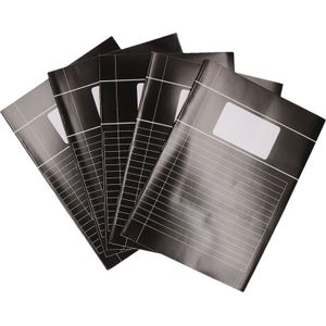 A4 lijntjes schriften pakket - 5x stuks - zwart