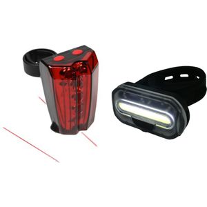 Benson Fietsverlichting set - voor/achterlicht fiets - LED + Laser