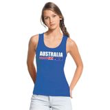 Blauw Australia supporter mouwloos shirt dames - Australie singlet shirt/ tanktop