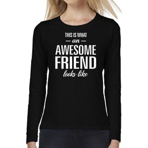 Awesome Friend - geweldige vriend cadeau shirt long sleeve zwart dames - kado shirts / verjaardag cadeau