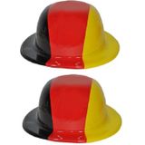 2x stuks duitsland supporters bolhoed plastic - Duitse verkleed feestartikelen