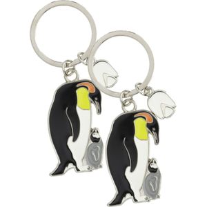 4x stuks metalen pinguin sleutelhanger 5 cm - Dieren cadeau artikelen