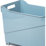 Plasticforte opberg Trolley Container - 2x - ijsblauw - L45 x B24 x H27 cm - kunststof