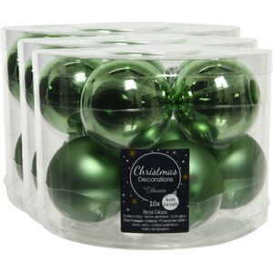 40x stuks kerstballen groen van glas 6 cm - mat/glans - Kerstboomversiering