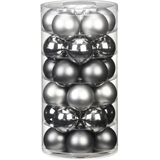 Inge Christmas Kerstballen - 30st - glas - grijs - 6 cm