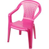 Sunnydays Kinderstoel - 4x - roze - kunststof - buiten/binnen - L37 x B35 x H52 cm - tuinstoelen