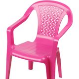 Sunnydays Kinderstoel - 4x - roze - kunststof - buiten/binnen - L37 x B35 x H52 cm - tuinstoelen