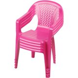 Sunnydays Kinderstoel - 4x - roze - kunststof - buiten/binnen - L37 x B35 x H52 cm - tuinstoelen