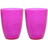 2x stuks kunststof bekers roze 20 cl - Campingservies drinkbekers herbruikbaar