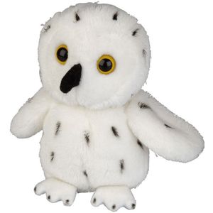 Pluche kleine knuffel dieren Sneeuwuil vogel van 15 cm - Speelgoed knuffels uilen/vogels - Leuk als dieren cadeau voor kinderen