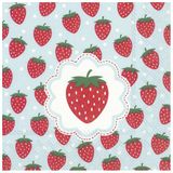40x Gekleurde 3-laags servetten aardbeien 33 x 33 cm - Aardbeien/fruit thema