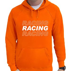 Racing supporter / race fan hoodie / hooded sweater oranje voor heren - race fan / race supporter / coureur supporter