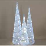 LED verlichte kegels - kerstboom lampen- set 3x st - 39, 59, 79 cm - rotan/kunststof