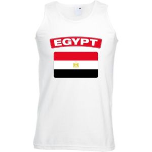 Egypte singlet shirt/ tanktop met Egyptische vlag wit heren