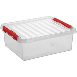 Sunware - Q-line opbergbox 25L transparant rood - 50 x 40 x 18 cm